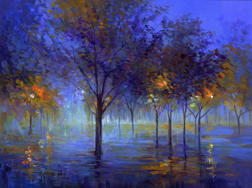 Trees of Dreamy Nights by Leon Devenice, Painting for Sale on Singulart