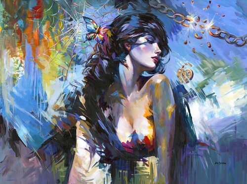 Chains Unbound, Heart Set Free von Leon Devenice, Malerei kaufen auf Singulart