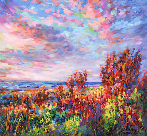 Coastal landscape di Leon Devenice, Pittura in vendita su Singulart