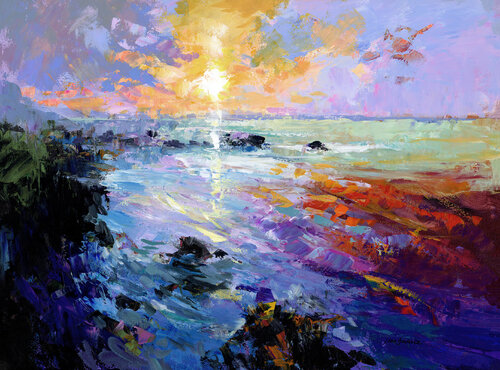 Radiance on the Horizon Painting di Leon Devenice, Pittura in vendita su Singulart