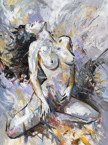 Abstract nude woman by Leon Devenice, Painting for Sale on Singulart
