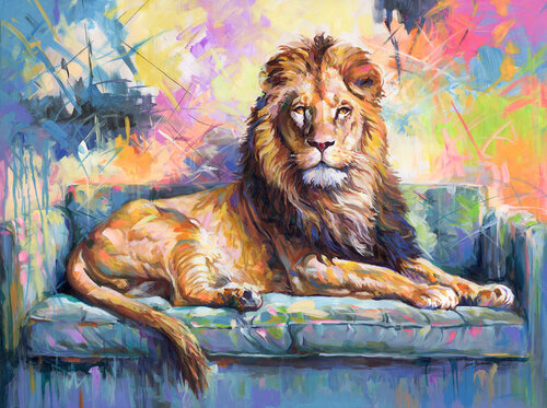 Lion di Leon Devenice, Pittura in vendita su Singulart