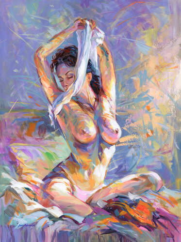Contemporary nude painting III di Leon Devenice, Pittura in vendita su Singulart