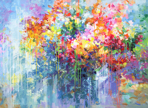 Abstract Floral Bouquet di Leon Devenice, Pittura in vendita su Singulart