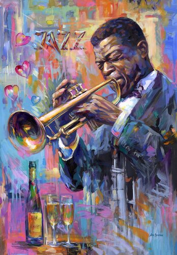 Champagne and Jazz von Leon Devenice, Malerei kaufen auf Singulart