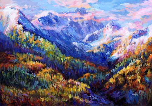 Wisdom of the Mountains di Leon Devenice, Pittura in vendita su Singulart