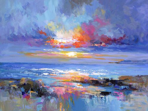 California Coast at Sunset di Leon Devenice, Pittura in vendita su Singulart