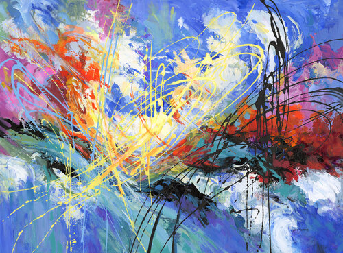 Symphony of Positive Energy di Leon Devenice, Pittura in vendita su Singulart