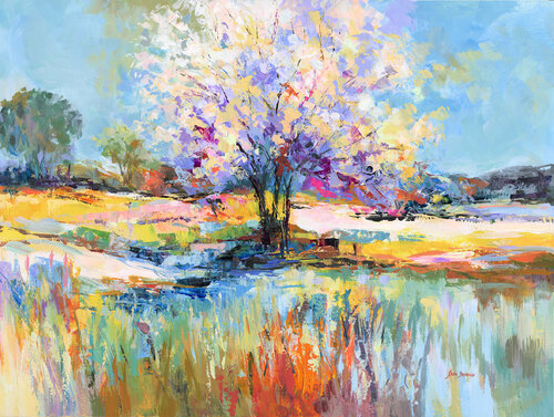 Spring Landscape Impressions di Leon Devenice, Pittura in vendita su Singulart