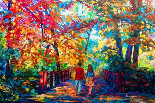 A Love Story in November — oil painting on canvas by Leon Devenice van Leon Devenice, Schilderij te koop op Singulart