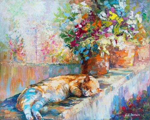Felix the boss — oil painting on canvas by Leon Devenice van Leon Devenice, Schilderij te koop op Singulart