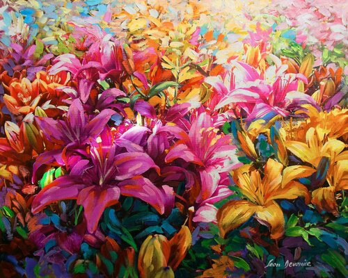 Garden of light — oil painting on canvas by Leon Devenice van Leon Devenice, Schilderij te koop op Singulart