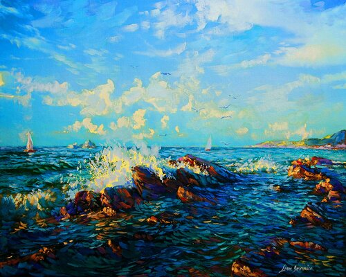 Sea of Tranquility  — oil painting on canvas by Leon Devenice van Leon Devenice, Schilderij te koop op Singulart