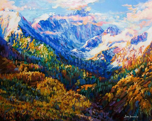 Wisdom of the mountain   — oil painting on canvas by Leon Devenice van Leon Devenice, Schilderij te koop op Singulart