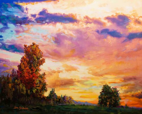 Stories of imagination  — oil painting on canvas by Leon Devenice van Leon Devenice, Schilderij te koop op Singulart