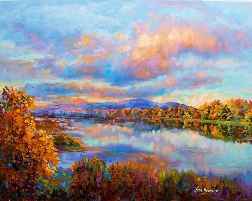 Poetry in the air — oil painting on canvas by Leon Devenice van Leon Devenice, Schilderij te koop op Singulart
