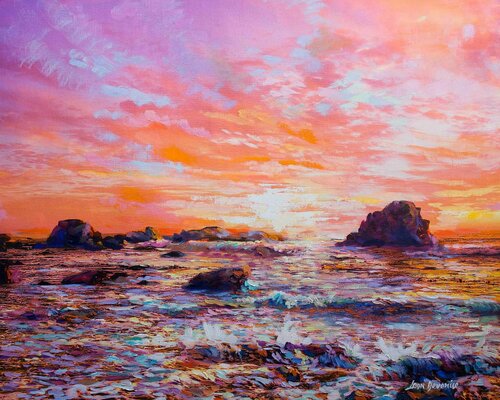Sunset Memories — oil painting on canvas by Leon Devenice van Leon Devenice, Schilderij te koop op Singulart