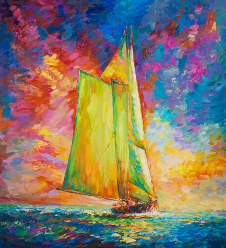 Freedom , open air and adventure — oil painting on canvas by Leon Devenice van Leon Devenice, Schilderij te koop op Singulart
