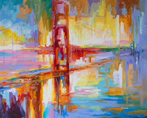 Golden Gate Bridge di Leon Devenice, Pittura in vendita su Singulart