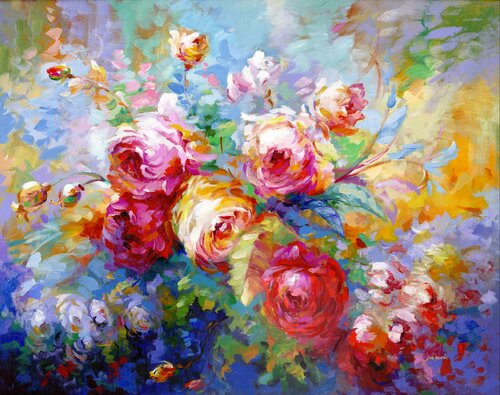 Rose painting van Leon Devenice, Schilderij te koop op Singulart