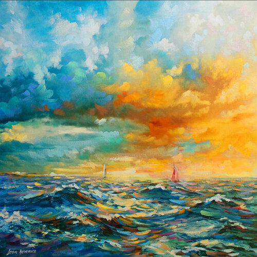 Ocean Blues van Leon Devenice, Schilderij te koop op Singulart