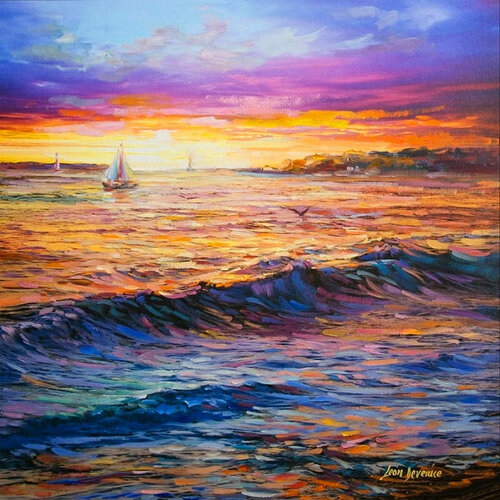 Sunset Embrace van Leon Devenice, Schilderij te koop op Singulart