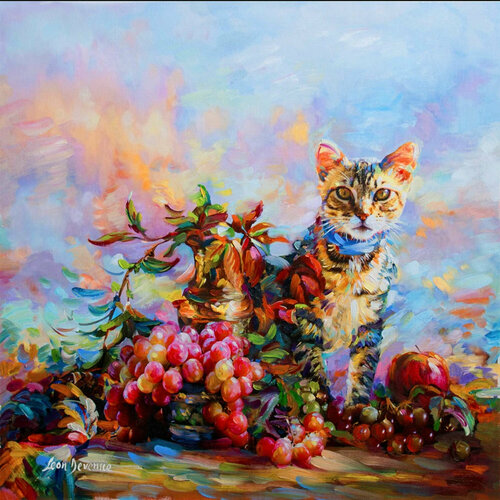 Cat van Leon Devenice, Schilderij te koop op Singulart