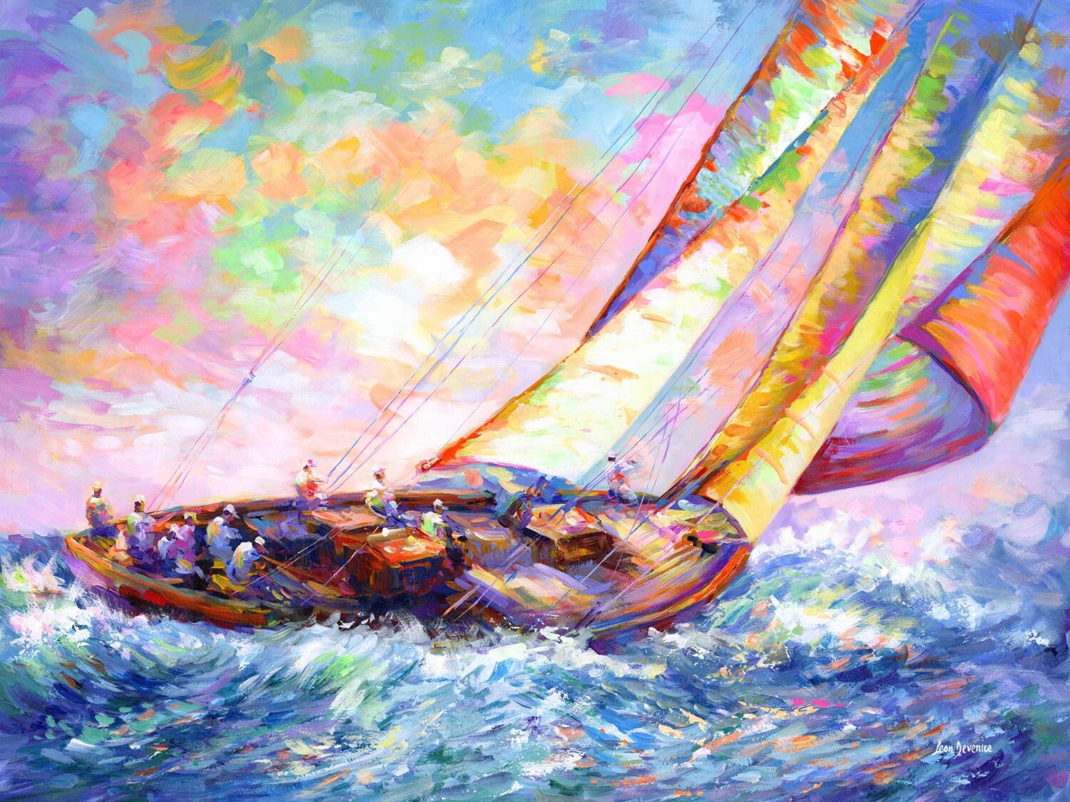 Yacht sailing in a race Leon Devenice