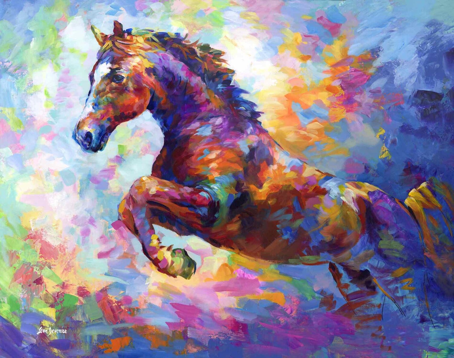 Horse painting Leon Devenice