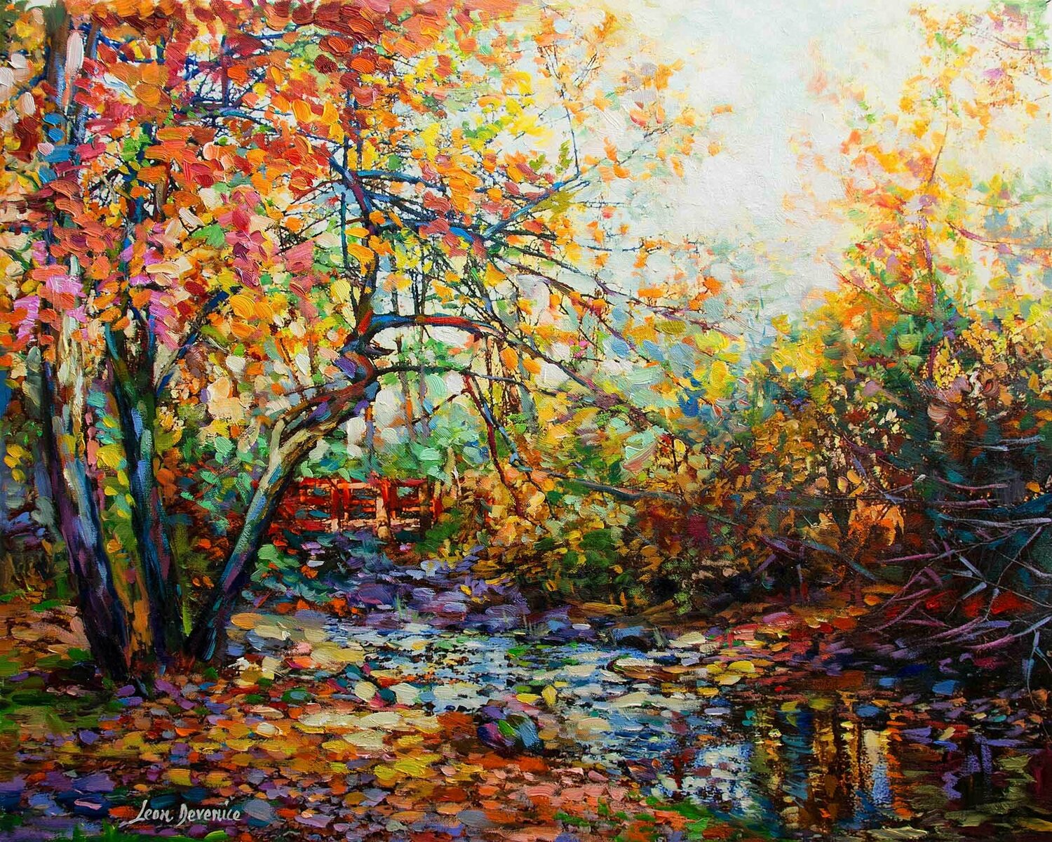 The Hidden Bridge   — oil painting on canvas by Leon Devenice Leon Devenice Origineel schilderij te koop