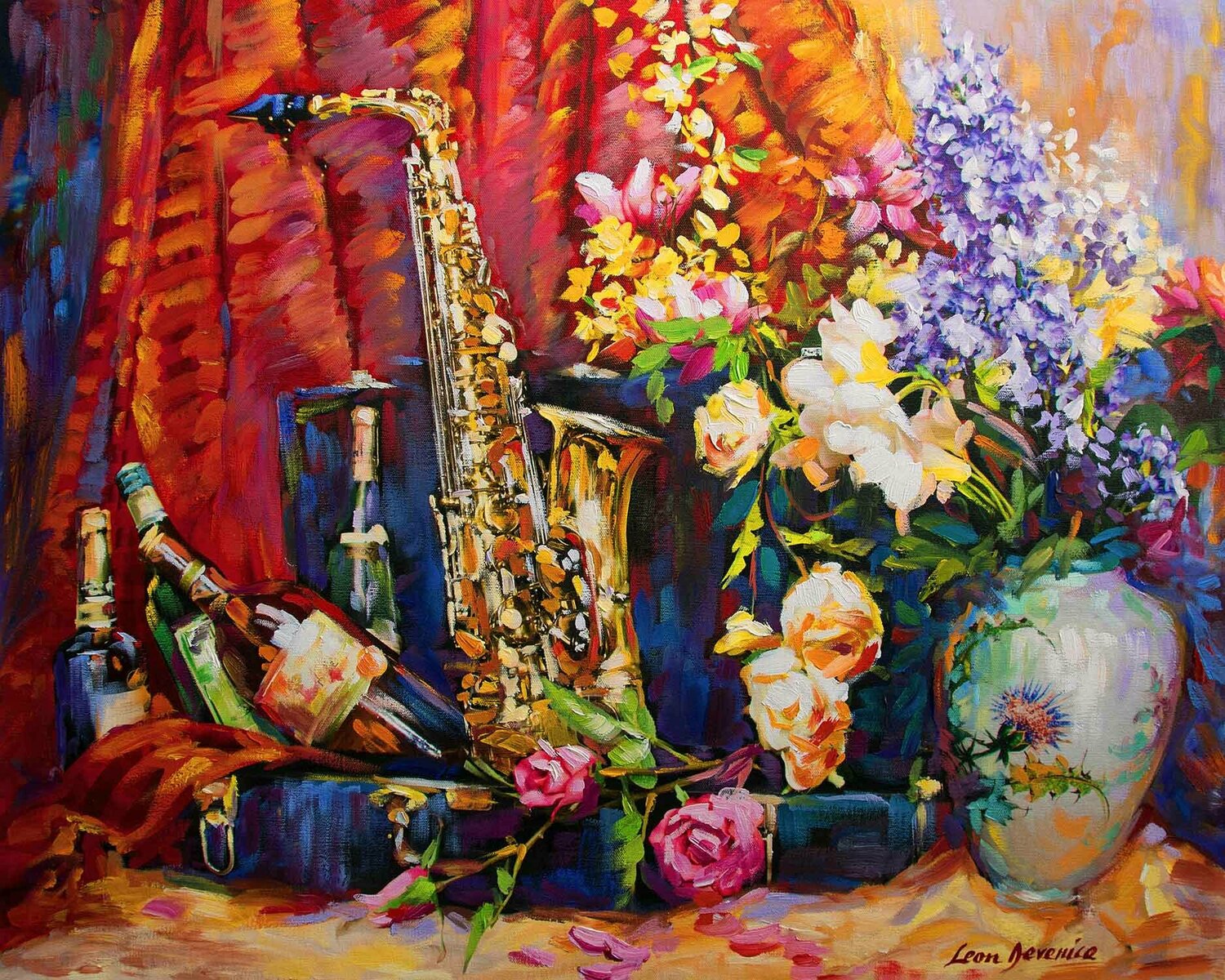 The Invitation — oil painting on canvas by Leon Devenice Leon Devenice Originalgemälde zu verkaufen