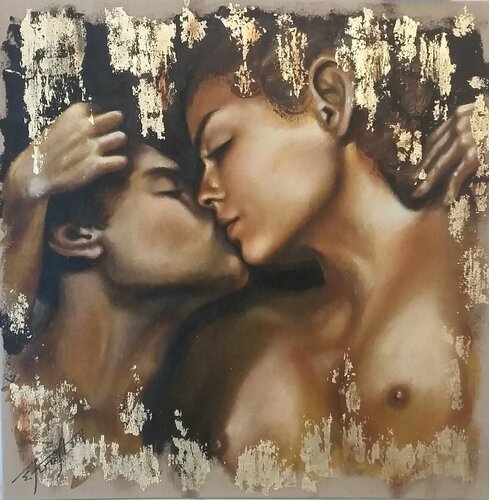"LOVE ON THE BRAIN " van Elena Kraft, Schilderij te koop op Singulart