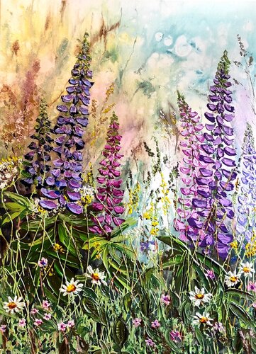 "Lupins" par Elena Kraft, Peinture en vente sur Singulart