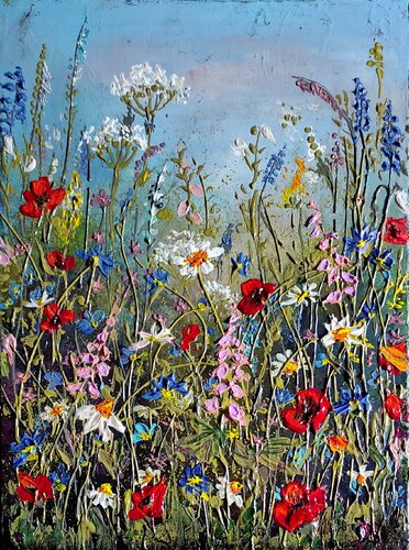 "SUMMER FLOWERS I " par Elena Kraft, Peinture en vente sur Singulart