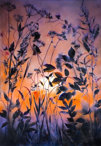 "FOGGY SUNSET I" by Elena Kraft, Painting for Sale on Singulart