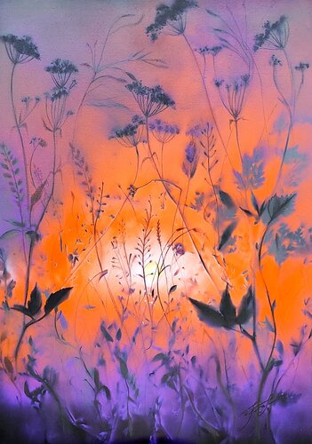 "FOGGY SUNSET " di Elena Kraft, Pittura in vendita su Singulart