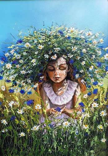 "SUMMER IN A WREATH" van Elena Kraft, Schilderij te koop op Singulart