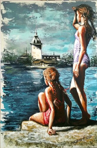 "...PLEASE COME BACK BEFORE THE STORM, DAD!" by Elena Kraft, Painting for Sale on Singulart