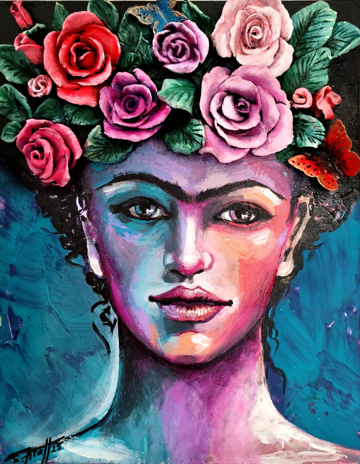 "Frida. Bloom of the Spirit" Elena Kraft Originalgemälde zu verkaufen