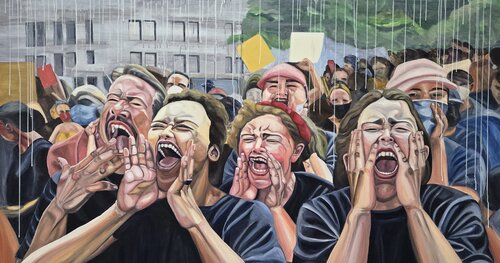 Protesting for your rights de Jupiterfab, Pintura a la venta en Singulart
