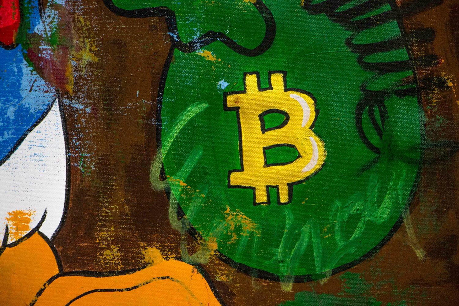 Donald Bitcoin Rush by Carlos Pun (2021) : Painting Acrylic on Canvas -  Singulart