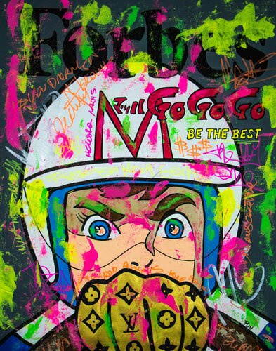 Speed Racer feature in Forbes Magazine van Carlos Pun, Schilderij te koop op Singulart