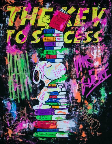 The Key to Success ft Snoppy di Carlos Pun, Pittura in vendita su Singulart