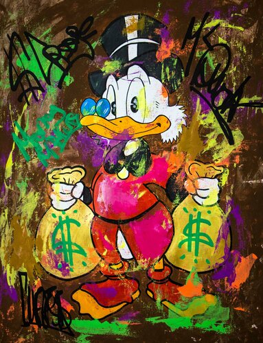 Scrooge McDuck Money Bags Pose #2 van Carlos Pun, Schilderij te koop op Singulart