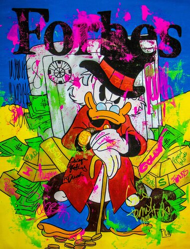 Infinite Income Source ft. Scrooge Mc Duck Forbes Series di Carlos Pun, Pittura in vendita su Singulart