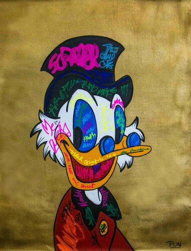 Tagged Mc Duck back Gold di Carlos Pun, Pittura in vendita su Singulart