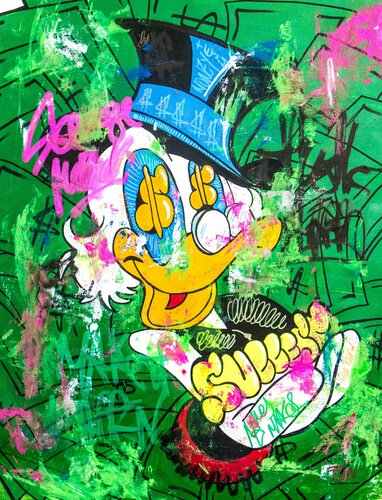 Scrooge Mc Duck Money Background de Carlos Pun, Pintura a la venta en Singulart