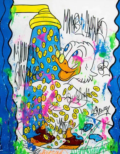 Morning money shower ft Scrooge mc duck von Carlos Pun, Malerei kaufen auf Singulart