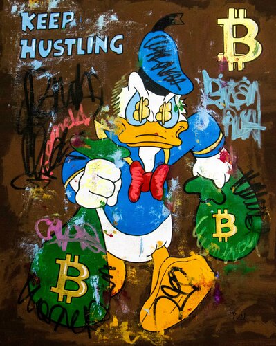 Donald Bitcoin Rush de Carlos Pun, Pintura a la venta en Singulart