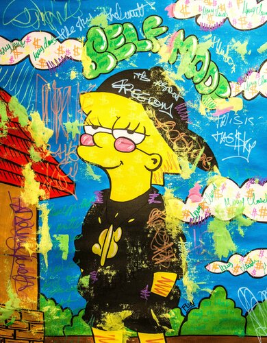 Self Made Lisa Simpson by Carlos Pun, 회화 for Sale on Singulart